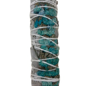 White Sage with Blue Sinuata Flowers