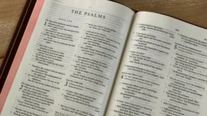 A picture of the Book of Psalms in the Holy Bible